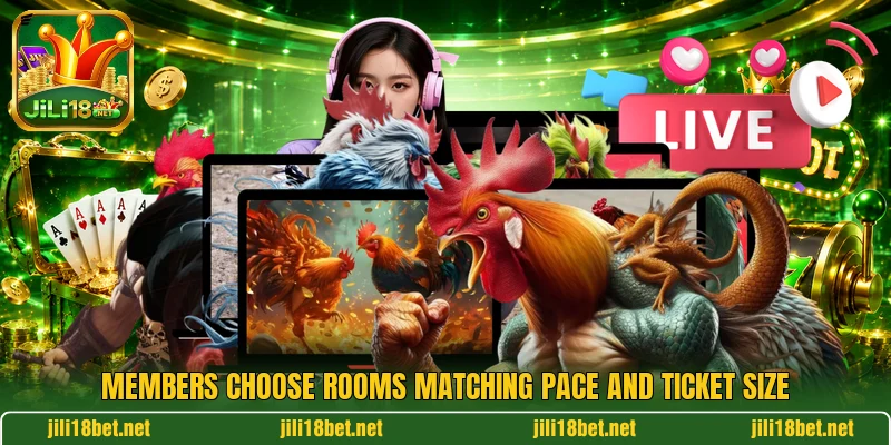 Members choose rooms matching pace and ticket size Members choose rooms matching pace and ticket size