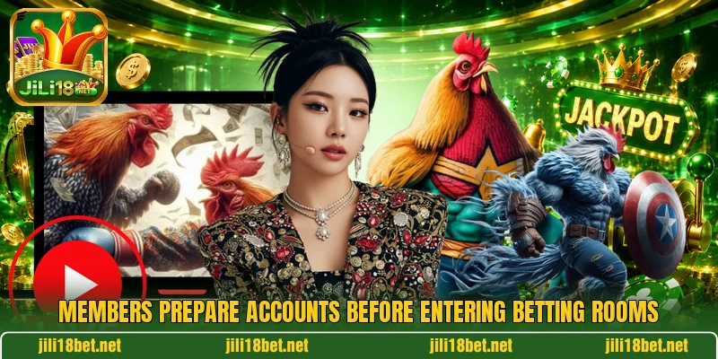 Members prepare accounts before entering betting rooms