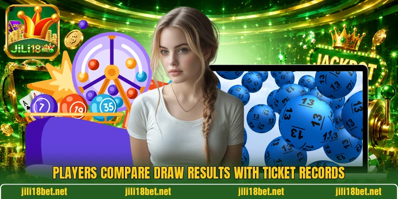 Players compare draw results with ticket records
