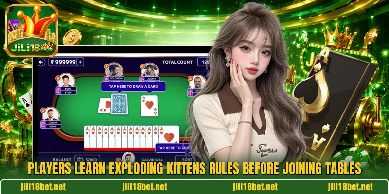 Players learn exploding kittens rules before joining tables Players learn exploding kittens rules before joining tables