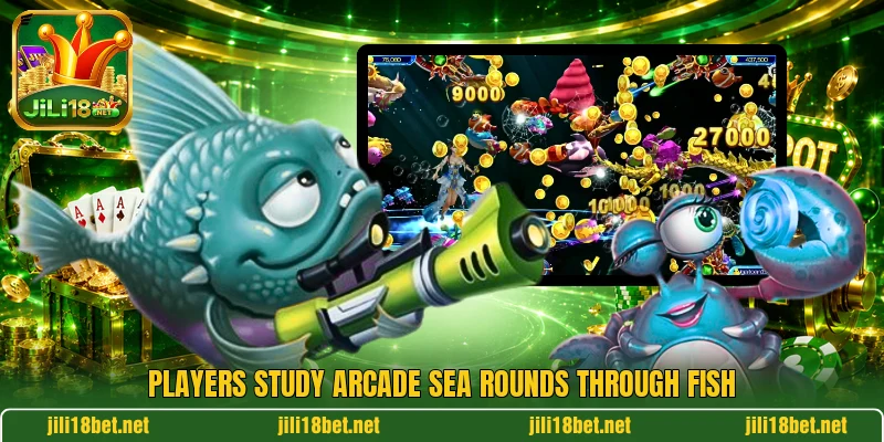 Players study arcade sea rounds through Fish