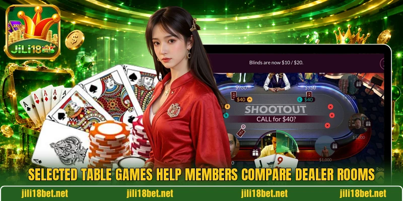 Selected table games help members compare dealer rooms Selected table games help members compare dealer rooms