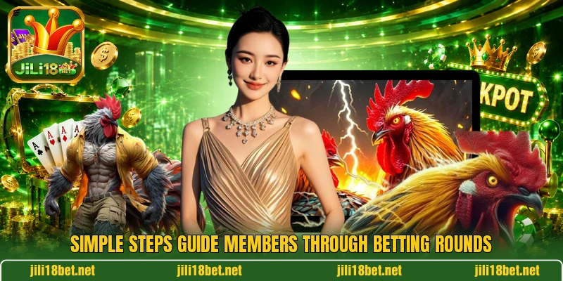 Simple steps guide members through betting rounds
